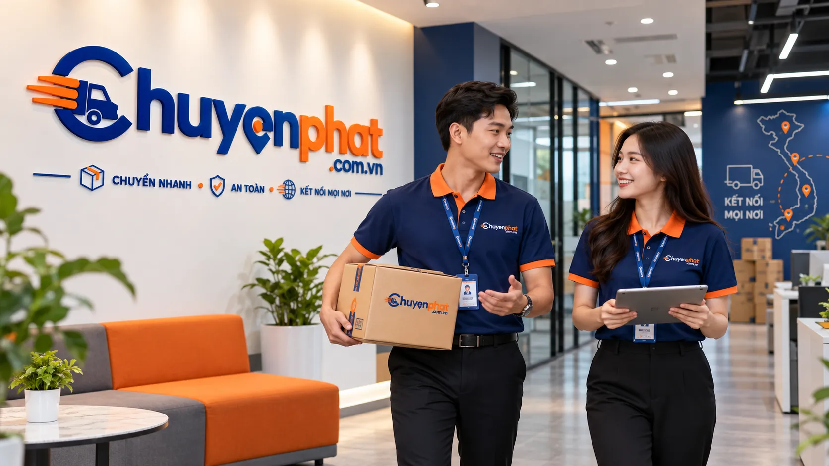 Nhân sự trao đổi công việc tại văn phòng