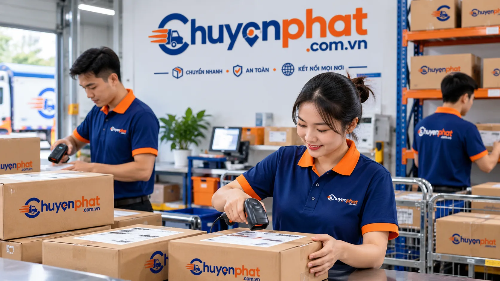 Quét mã và phân loại bưu kiện hỏa tốc